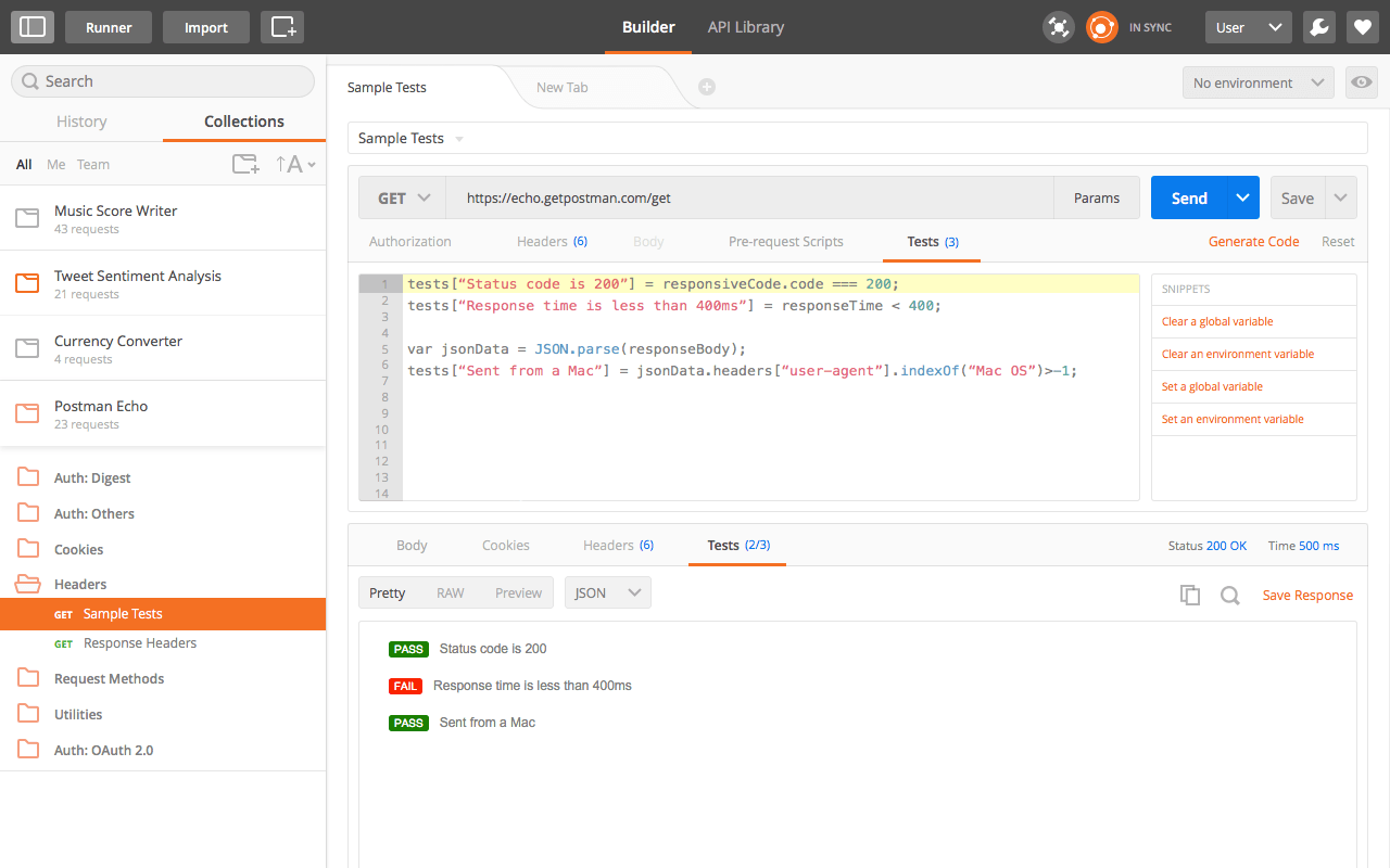 Postman screenshot atomrace