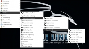 Menu principal de Kali Linux