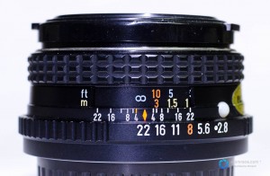 Lentille Pentax avec échelle d'ouverture