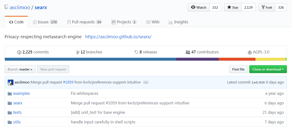 SearchX sur github