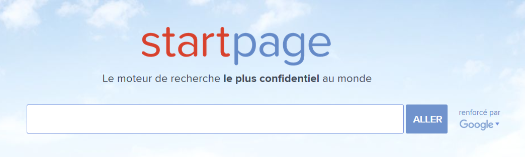 Page d'accueil de StartPage