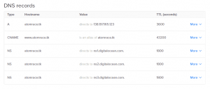 Modification des enregistrements DNS sur Digital Ocean pour un serveur Web LEMP